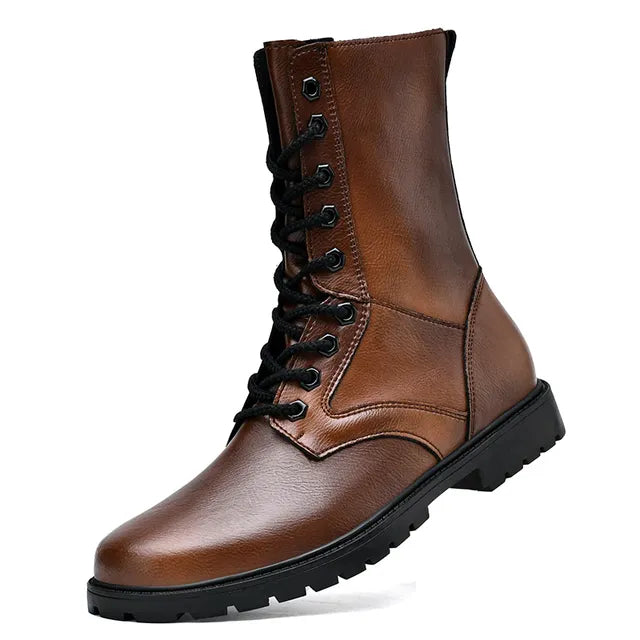 Safety Trekking Leather Riding Moto Shoes Brown Boots - Tophatter Daily Deals