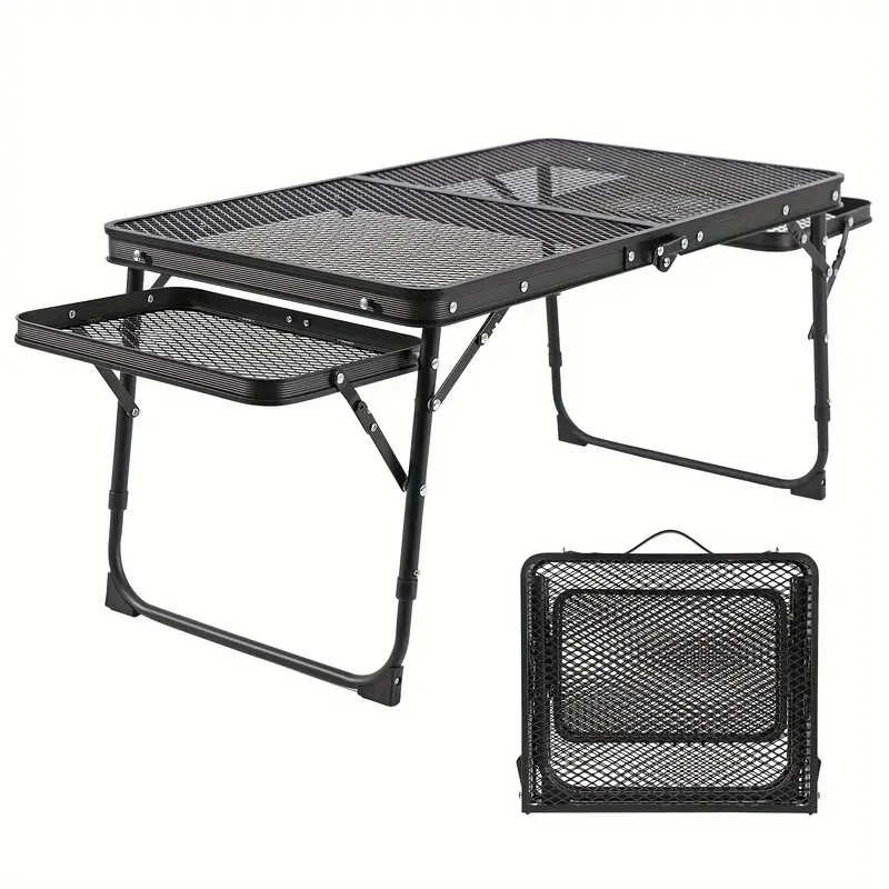 Camping Table with Extendable Wings & Mesh Top Camping & Hiking - Tophatter Daily Deals