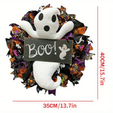 Halloween Ghost Door Wreath Felt Decoration Occasions > Christmas > Christmas Wreaths & Garlands - Tophatter Daily Deals