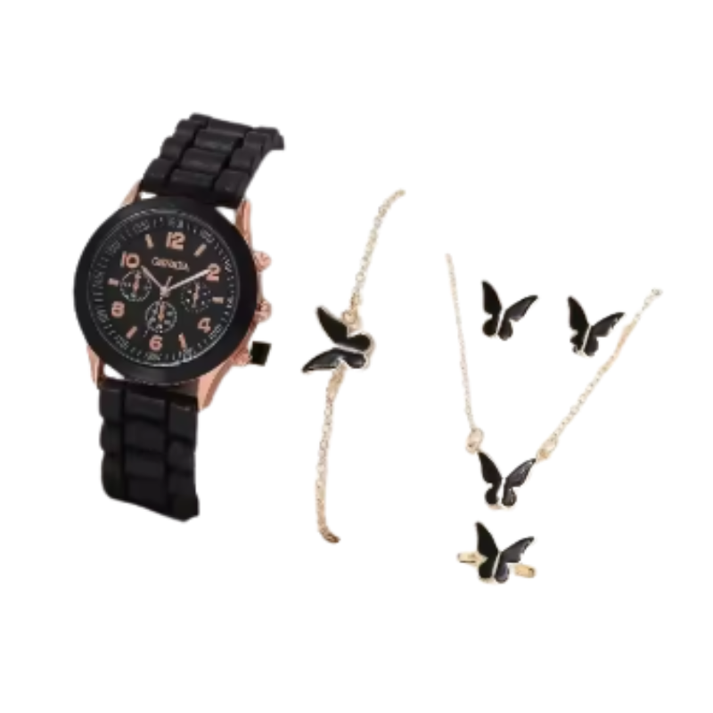 Womens Watch Jewelry Bracelet Ring Set (BK-HD) Apparel & Accessories > Jewelry > Jewelry Sets - Tophatter Daily Deals