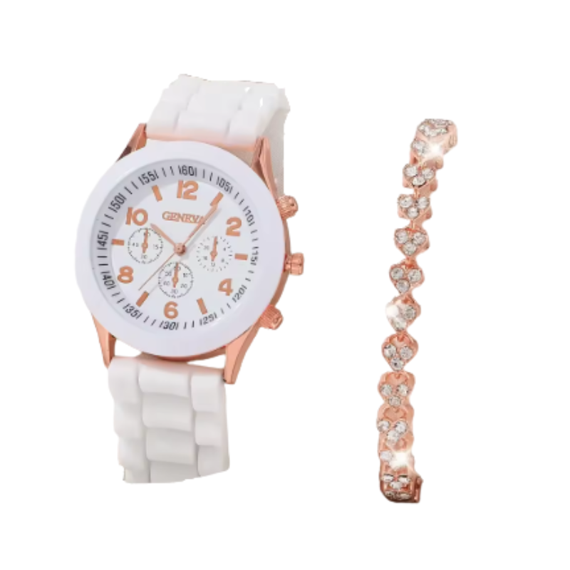 Womens Watch Jewelry Bracelet Ring Set (WT-SL) Apparel & Accessories > Jewelry > Jewelry Sets - Tophatter Daily Deals