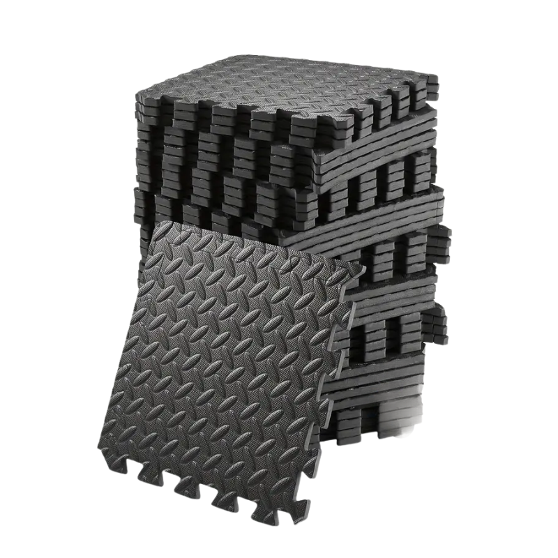 Interlocking Exercise Mat Black Set (48pcs) Sports & Fitness > Exercise, Gym & Fitness > Yoga & Pilates - Tophatter Daily Deals