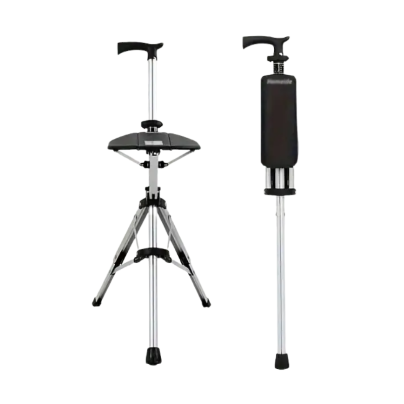 2-in-1 Trekking Pole with Foldable Seat Camping & Hiking - Tophatter Daily Deals