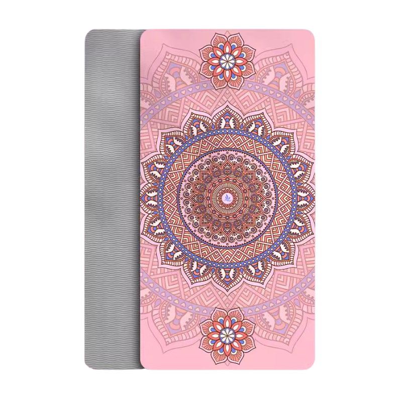 Foldable TPE Yoga Mat Pink Non-Slip Yoga & Pilates Mats - Tophatter Daily Deals