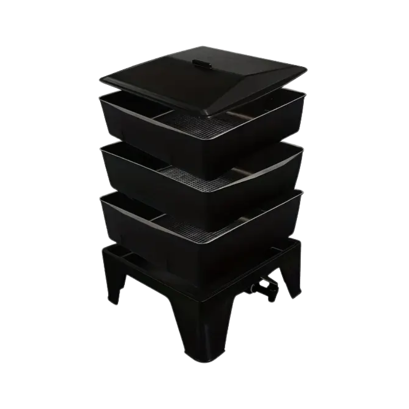 Worm Composting Bin 3-Tier Waste Converter Outdoor > Others - Tophatter Daily Deals