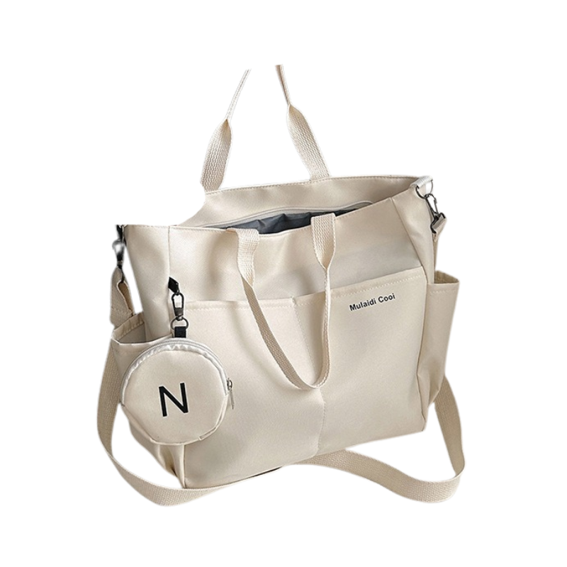 Women's Oxford Tote Crossbody Shoulder Handbag (Beige) Apparel & Accessories > Handbags, Wallet's & Cases > Handbags > Shoulder Bags - Tophatter Daily Deals