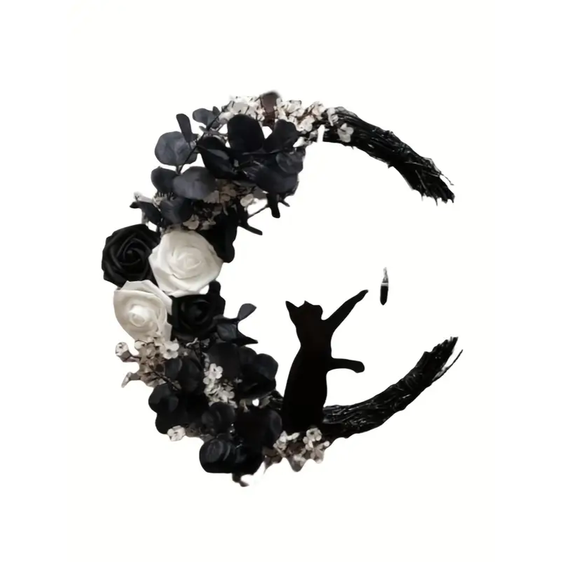 Gothic Cat Moon Wreath - Tophatter Daily Deals