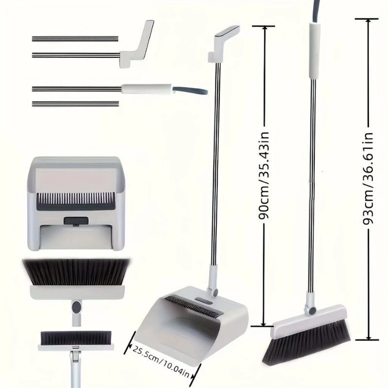3-in-1 Home Cleaning Kit Broom Dustpan Brush Household Cleaning Products - Tophatter Daily Deals