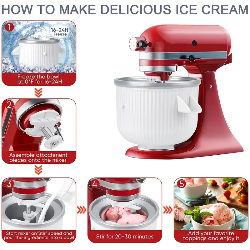 Ice Cream Maker Bowl Attachment for Kitchenaid Mixer Kitchen Appliances - Tophatter Daily Deals