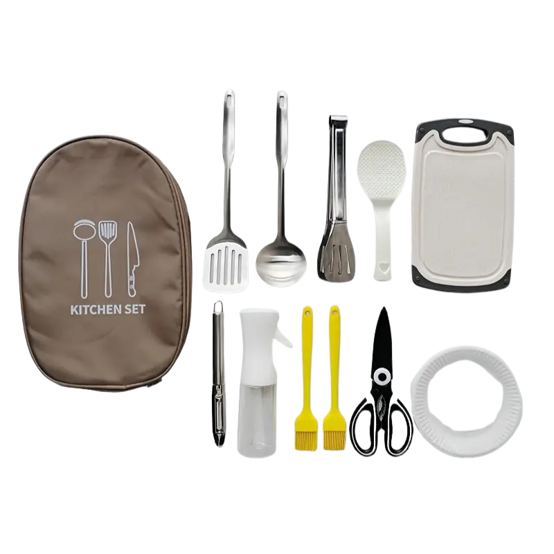 Camping Cookware Kit with Storage Bag (11pcs) Camp Cooking - Tophatter Daily Deals
