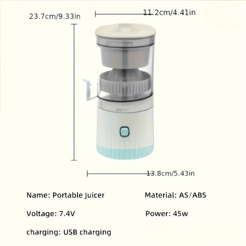Citrus Juicer USB Rechargeable Detachable Design Appliances > Kitchen Appliances > Food Mixers & Blenders - Tophatter Daily Deals