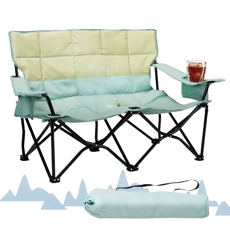 Double Camping Chair 2 Person Outdoor Folding Seat Furniture > Outdoor > Outdoor Chairs - Tophatter Daily Deals