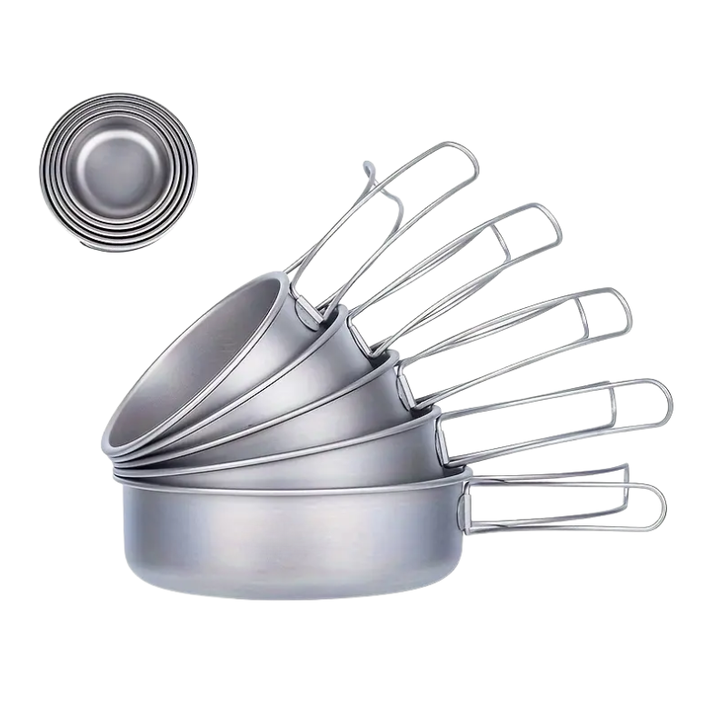 Camping Cookware Set Foldable Outdoor (5pcs) Camp Cooking - Tophatter Daily Deals