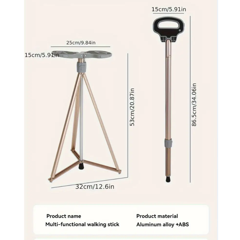 Portable Trekking Pole with Seat and Lock Camping & Hiking - Tophatter Daily Deals