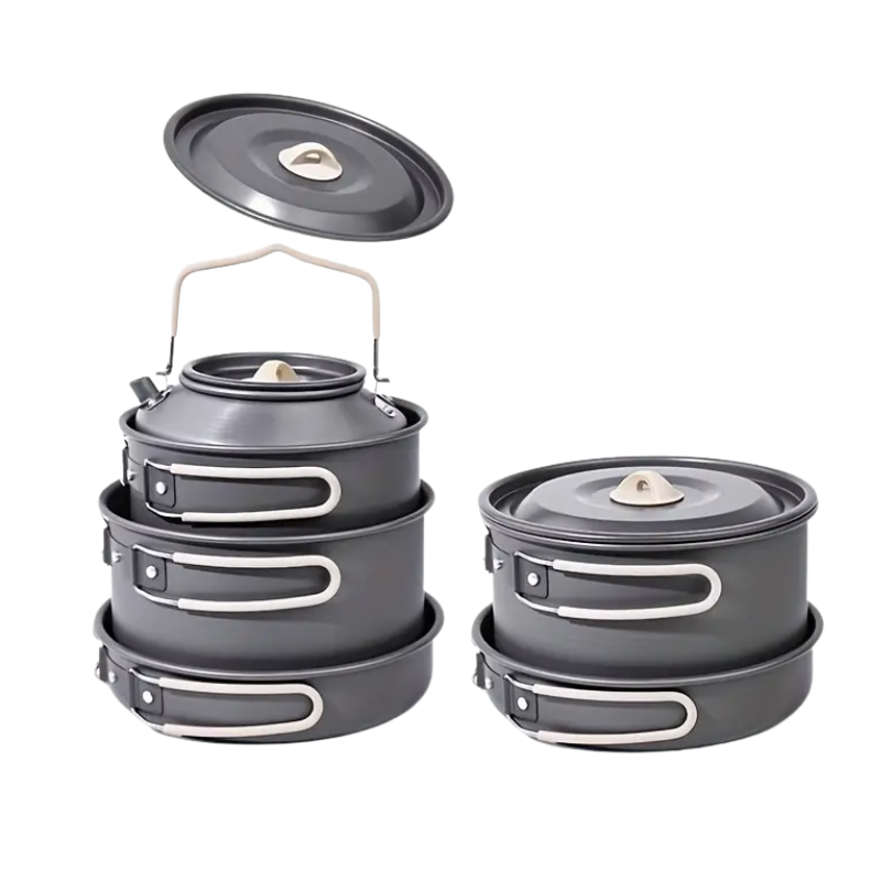 Camping Kitchen Set for 4-Person Cooking (9pcs) Camp Cooking - Tophatter Daily Deals