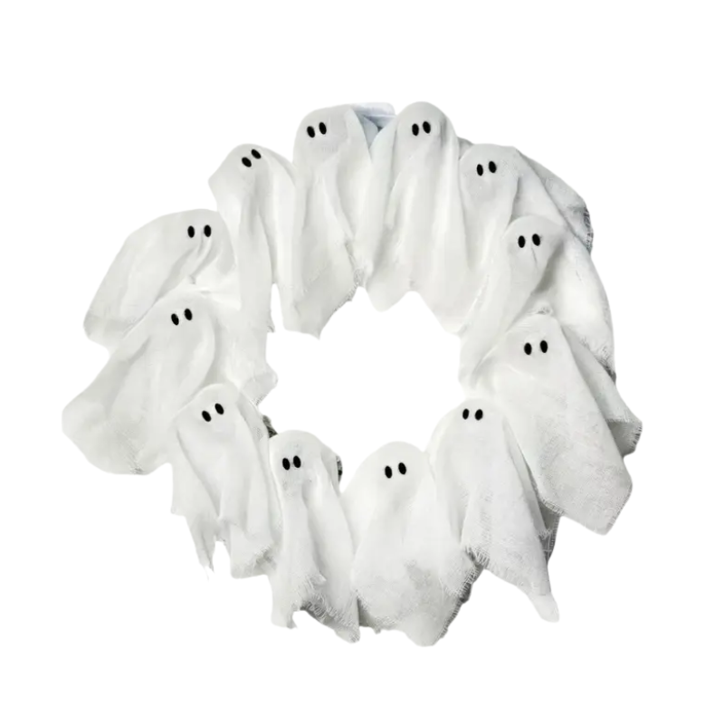 Halloween Glowing Wreath with 8 LED Lights Halloween - Tophatter Daily Deals