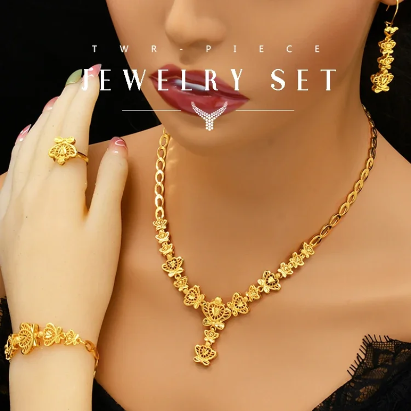 NNEOBA Indian 24k Gold Bridal Jewelry Set for Women Fashion > Women's Fashion > Women's Jewellery - Tophatter Daily Deals