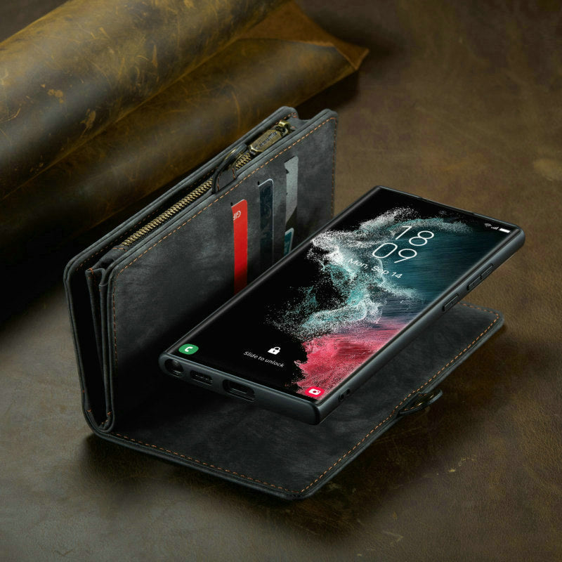 Case For Samsung Leather Zipper Phone Wallet For Galaxy Samsung Cases - Tophatter Daily Deals