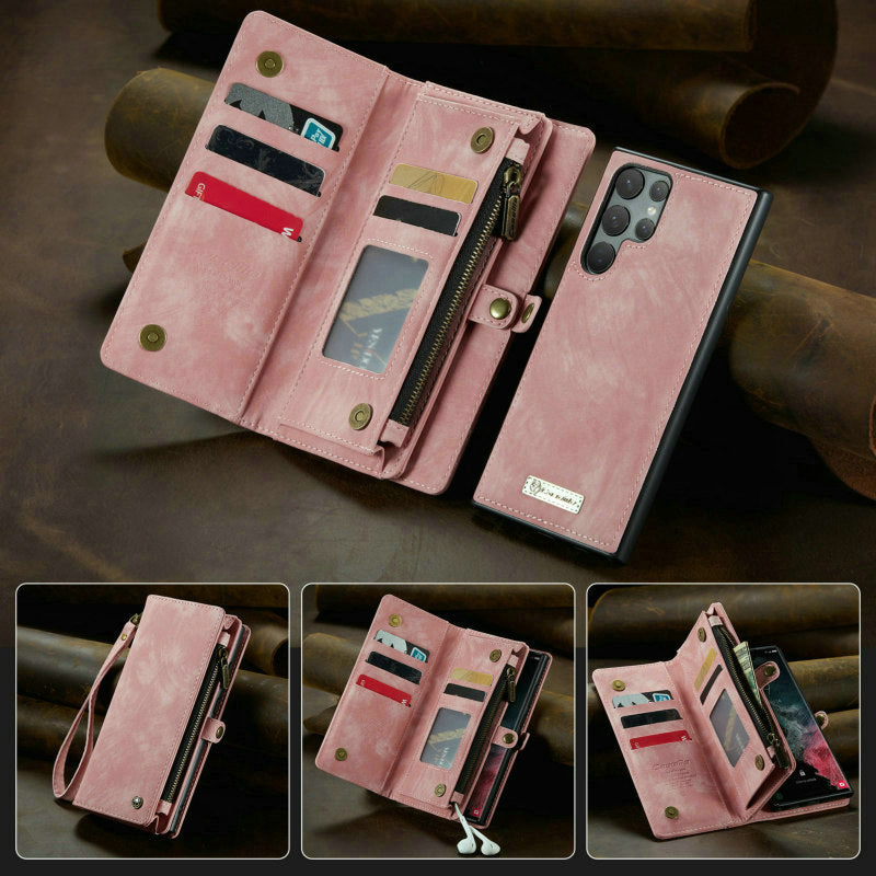 Case For Samsung Leather Zipper Phone Wallet For Galaxy Samsung Cases - Tophatter Daily Deals