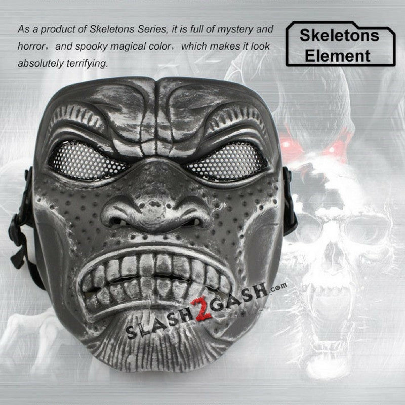Samurai Warrior Skeletal Protective Tactical Mask Airsoft Halloween Party Face Mask - Tophatter Daily Deals