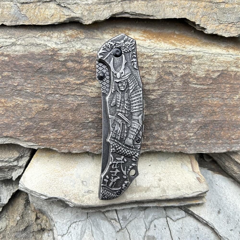 3D Samurai Sculpture Folding Knife - Tophatter Daily Deals