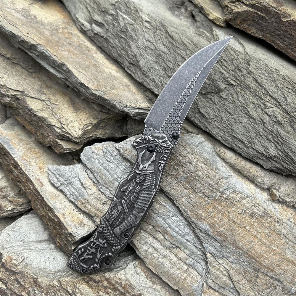 3D Samurai Sculpture Folding Knife - Tophatter Daily Deals