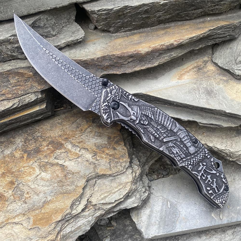 3D Samurai Sculpture Folding Knife - Tophatter Daily Deals