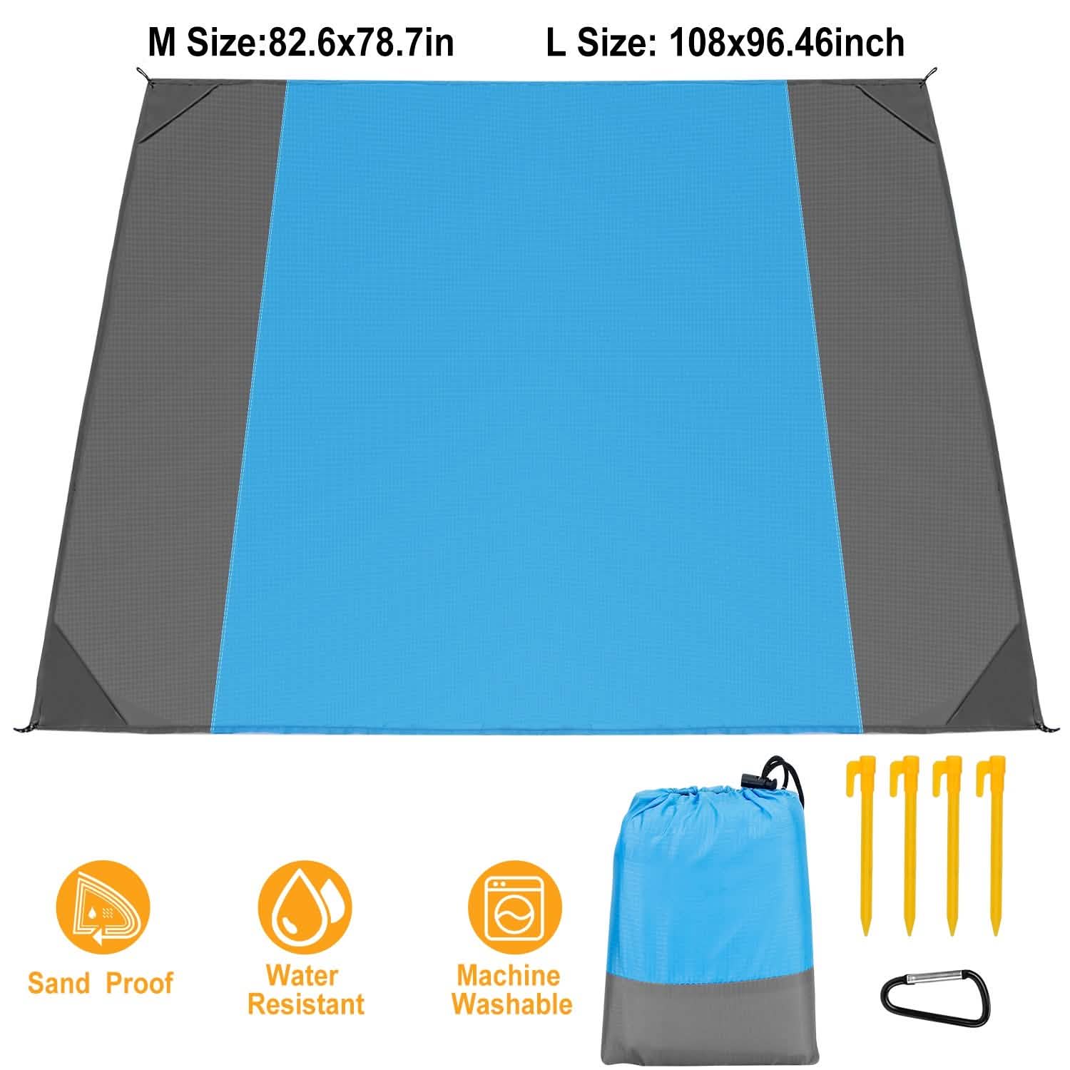 Sand Proof Picnic Blanket with 4 Anchors Outdoor Recreation - Tophatter Daily Deals