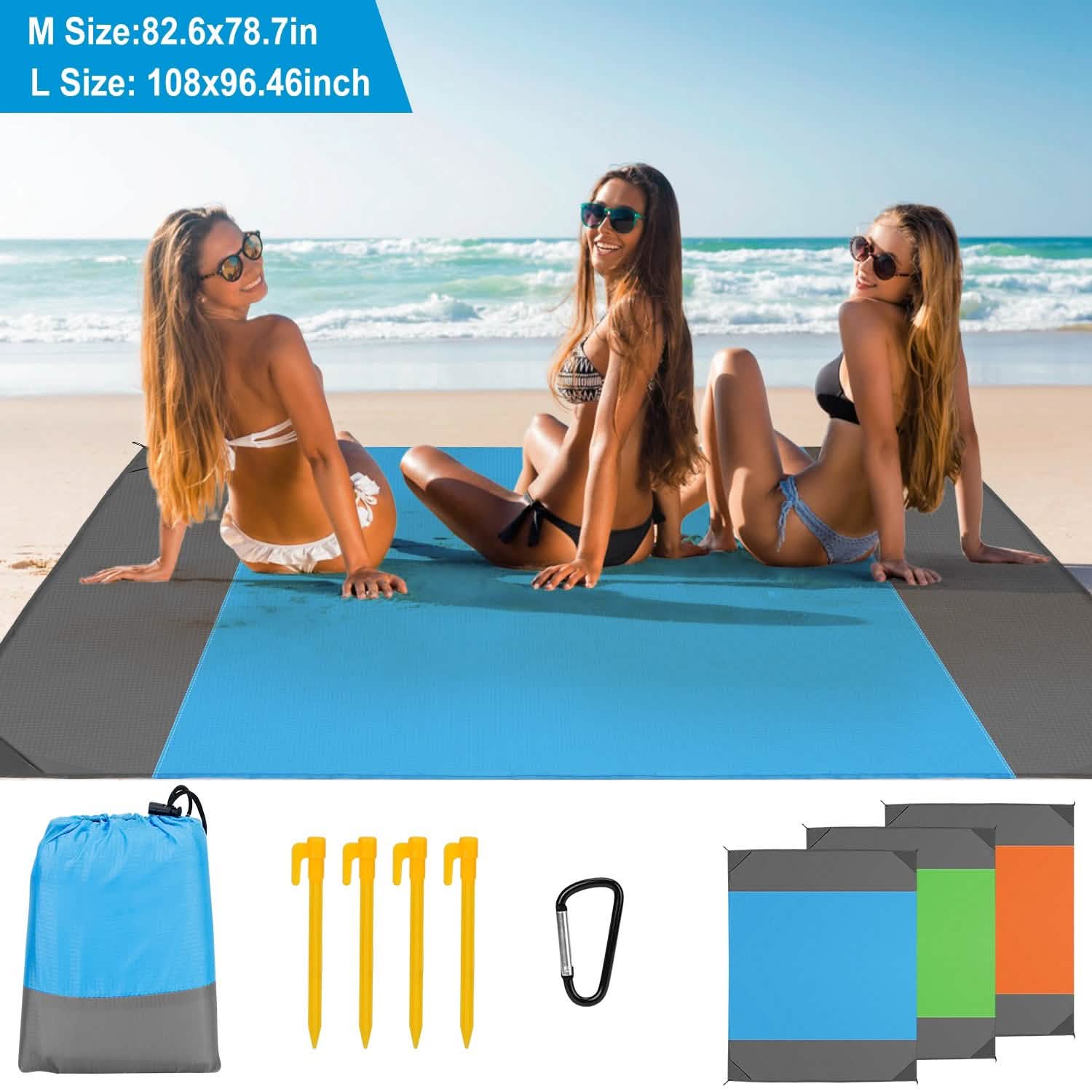 Sand Proof Picnic Blanket with 4 Anchors Outdoor Recreation - Tophatter Daily Deals