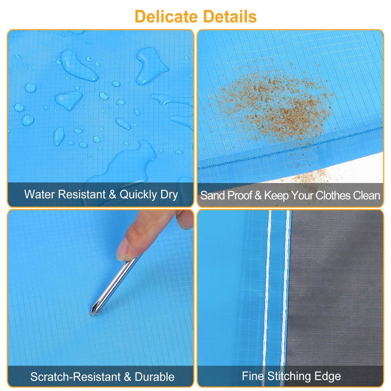 Sand Proof Picnic Blanket with 4 Anchors Outdoor Recreation - Tophatter Daily Deals