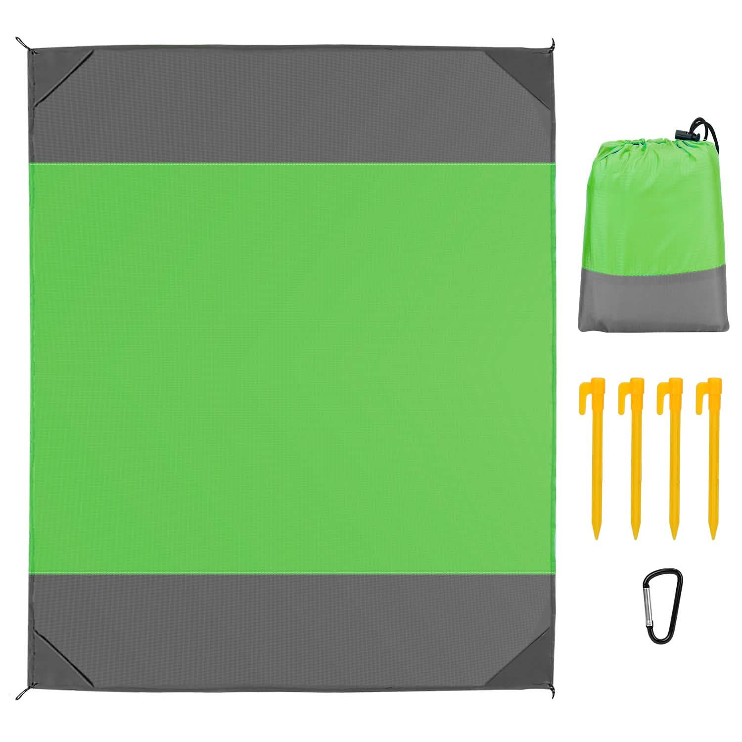 Sand Proof Picnic Blanket with 4 Anchors Green Outdoor Recreation - Tophatter Daily Deals