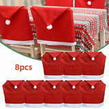 Santa Hats Dining Chair Covers Slipcover Seasonal Decor - Tophatter Daily Deals