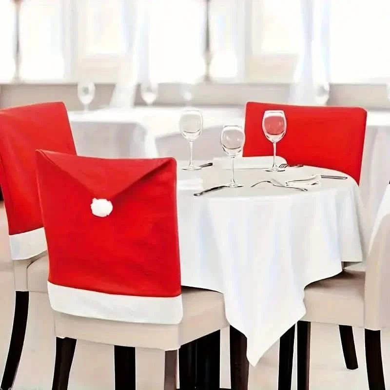 Santa Hats Dining Chair Covers Slipcover Seasonal Decor - Tophatter Daily Deals