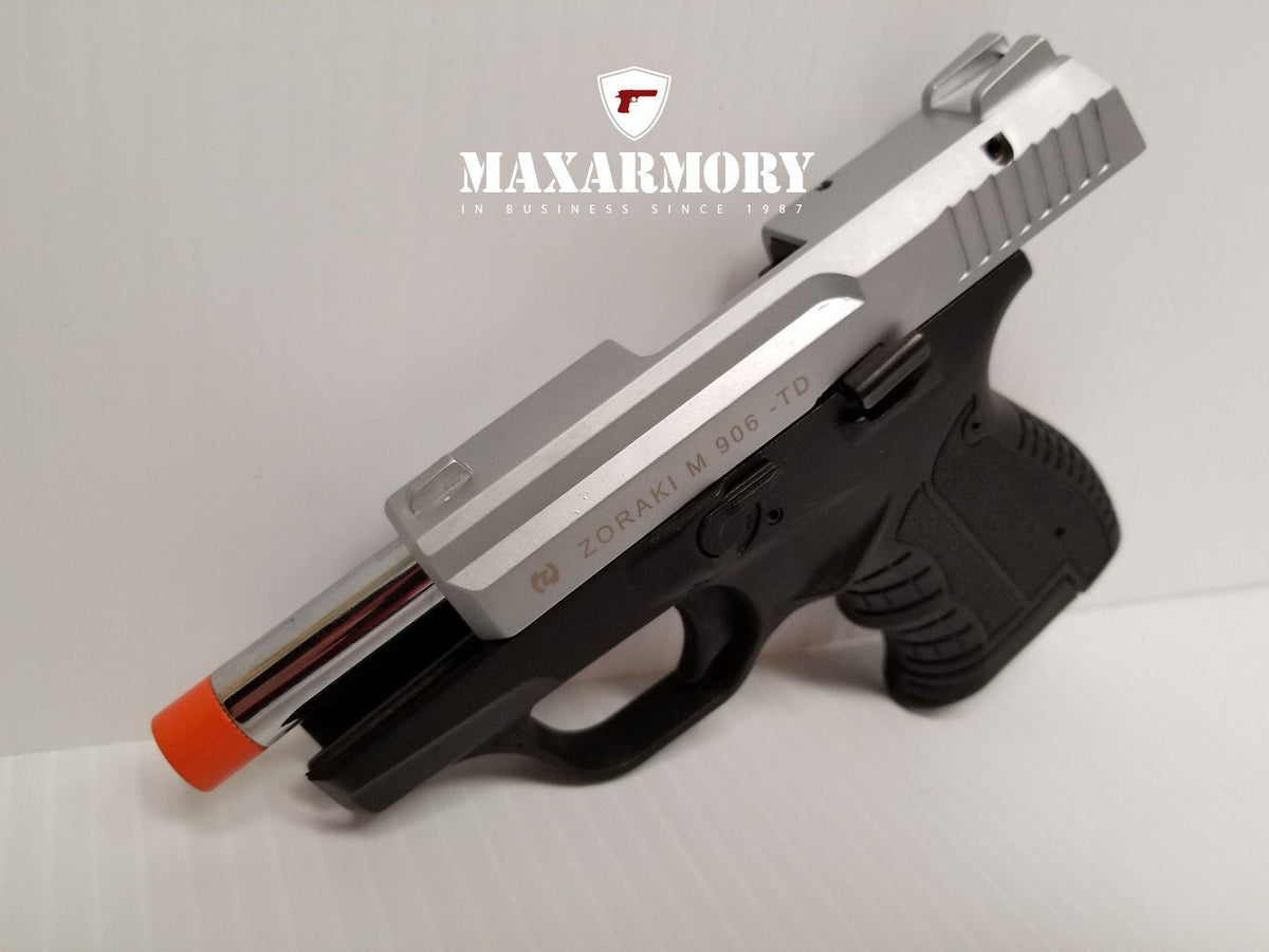 Zoraki 906 Silver - Front Firing 9mm Blank Gun - Tophatter's Weapons'N'Deals Blank Firing Replica Guns - Tophatter Daily Deals