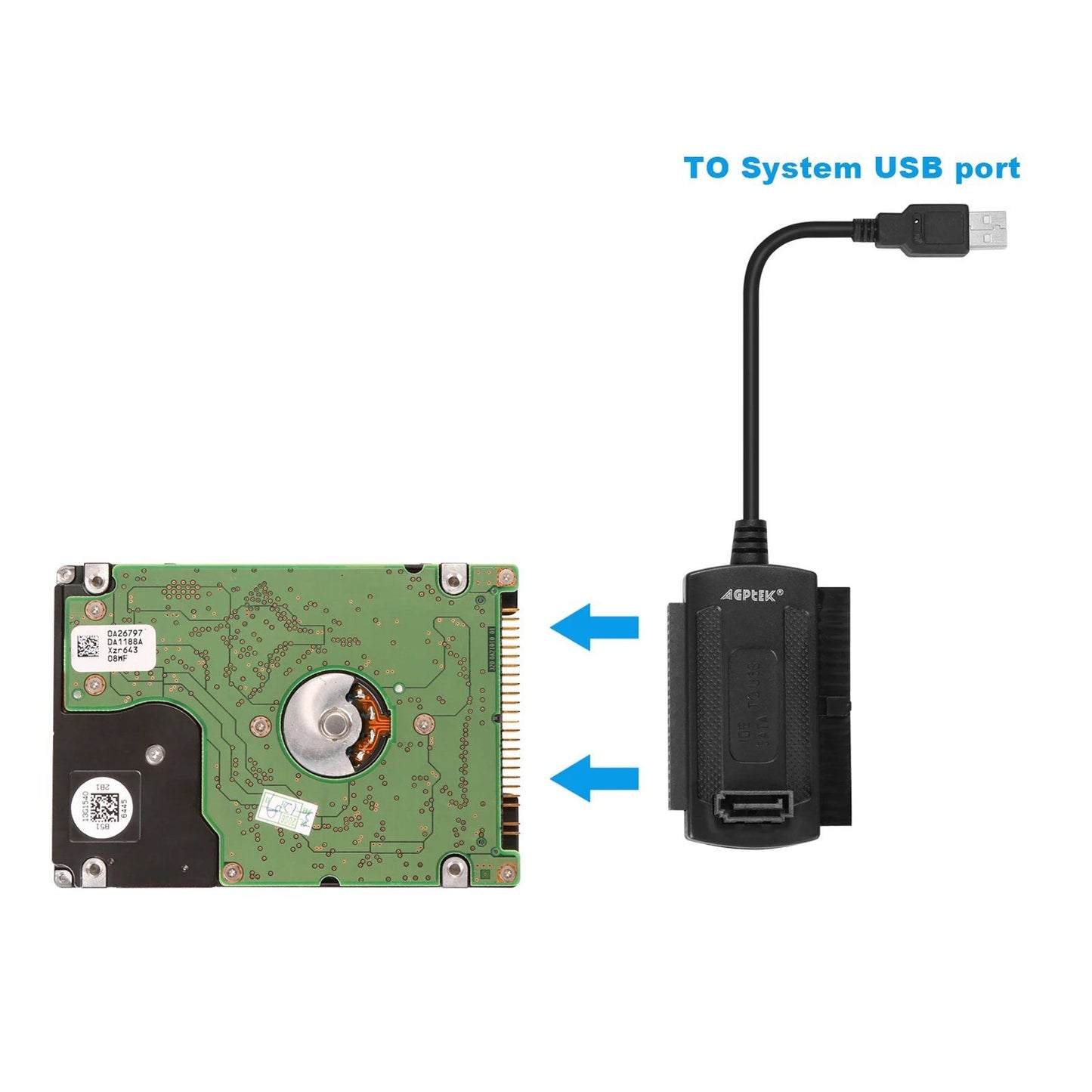 SATA PATA IDE to USB 2.0 Adapter Converter Cable For 2.5" 3.5" Hard Drive Disk Adapter Converter Cable - Tophatter Daily Deals
