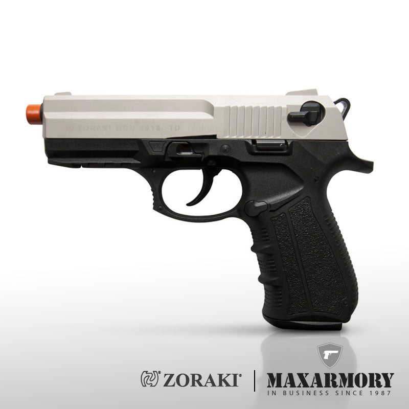 Zoraki 2918 Blank Firing Gun Satin - Front Firing 9mm Blank Gun - Tophatter's Weapons'N'Deals Blank Firing Replica Guns - Tophatter Daily Deals