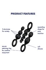 Satisfyer - Booty Call 3-Piece Plug Set - Black Sex Toy - Tophatter Daily Deals