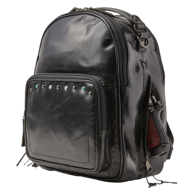 Concealed Carry Sawyer Leather Backpack Black Handgun Purses - Tophatter Daily Deals