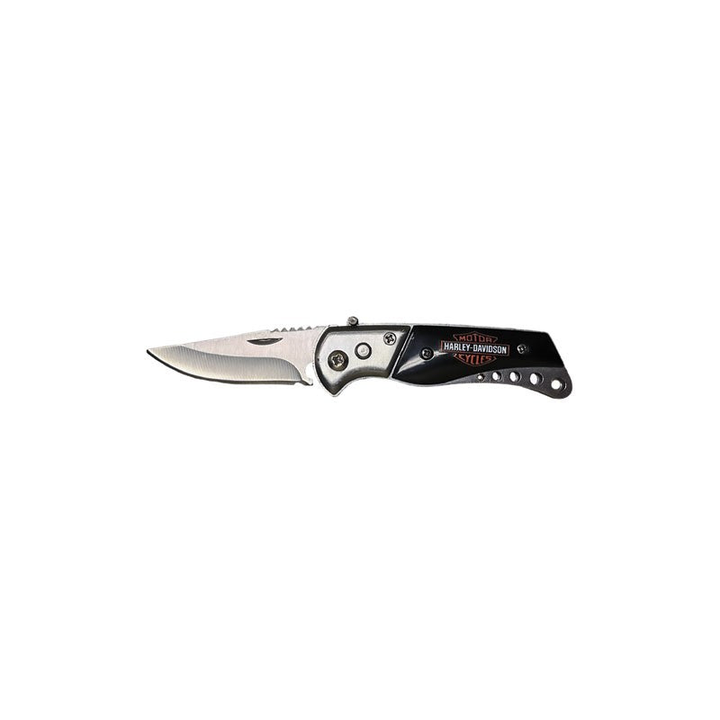 Harley Davidson Automatic Knife Small w/ Safety Lock - Black Knife-Auto - Tophatter Daily Deals