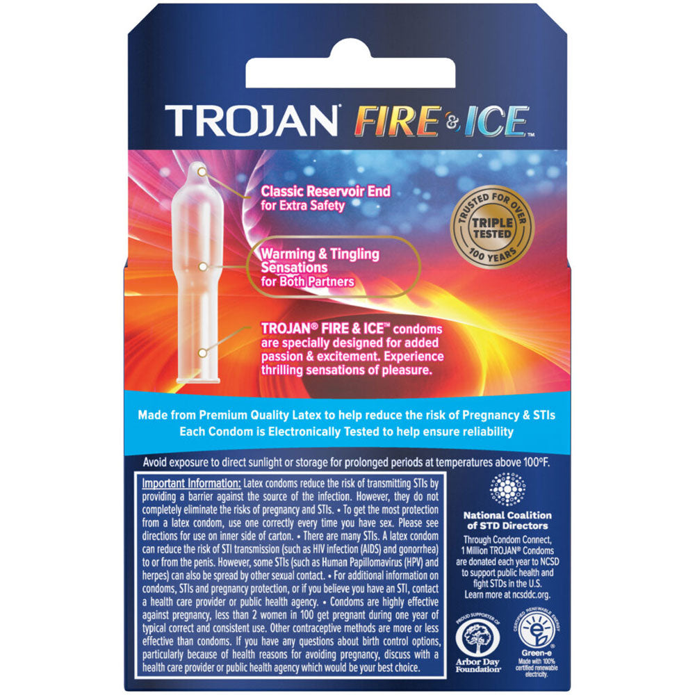 Trojan Fire and Ice Dual Action Lubricated Condoms - 3 Pack > Essentials > Condoms - Tophatter Daily Deals