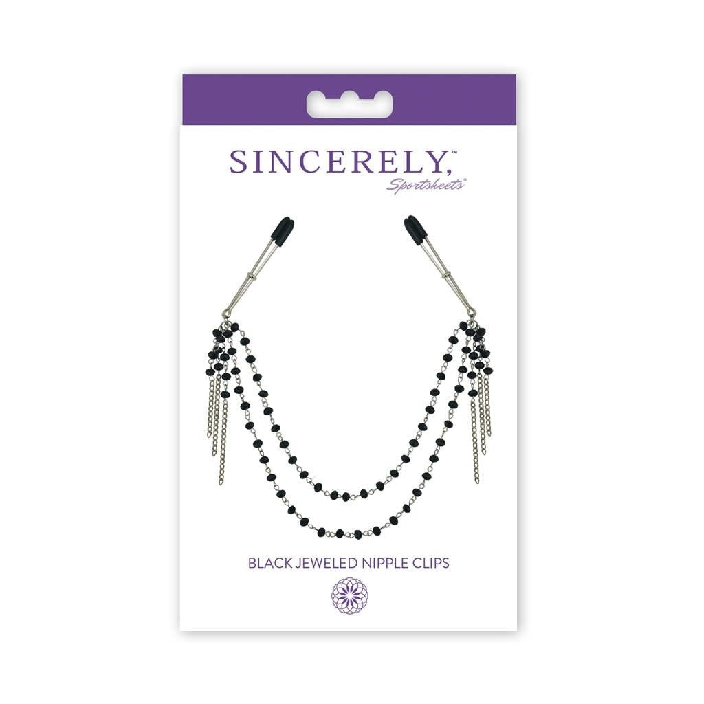 Sincerely Black Jeweled Nipple Clamps Nipple Clamps - Tophatter Daily Deals