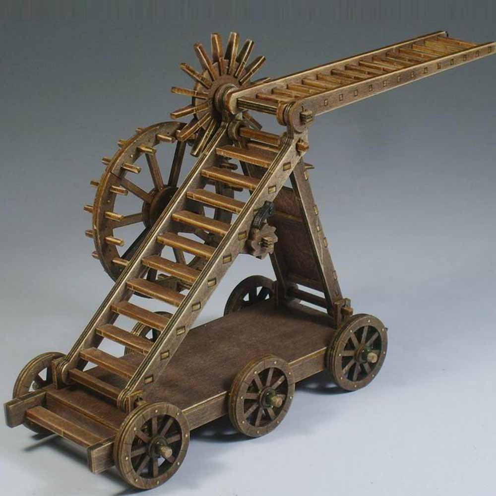 AM009 Scaling Ladder Military Wooden Model Kits For Adults 3D Mechanical Model Kit - Tophatter Daily Deals