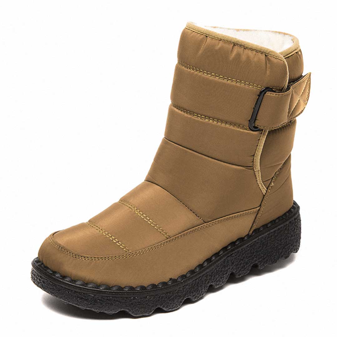 Insulating Women’s Winter Boots - Quilted Midcalf, Warm Khaki - Tophatter Daily Deals