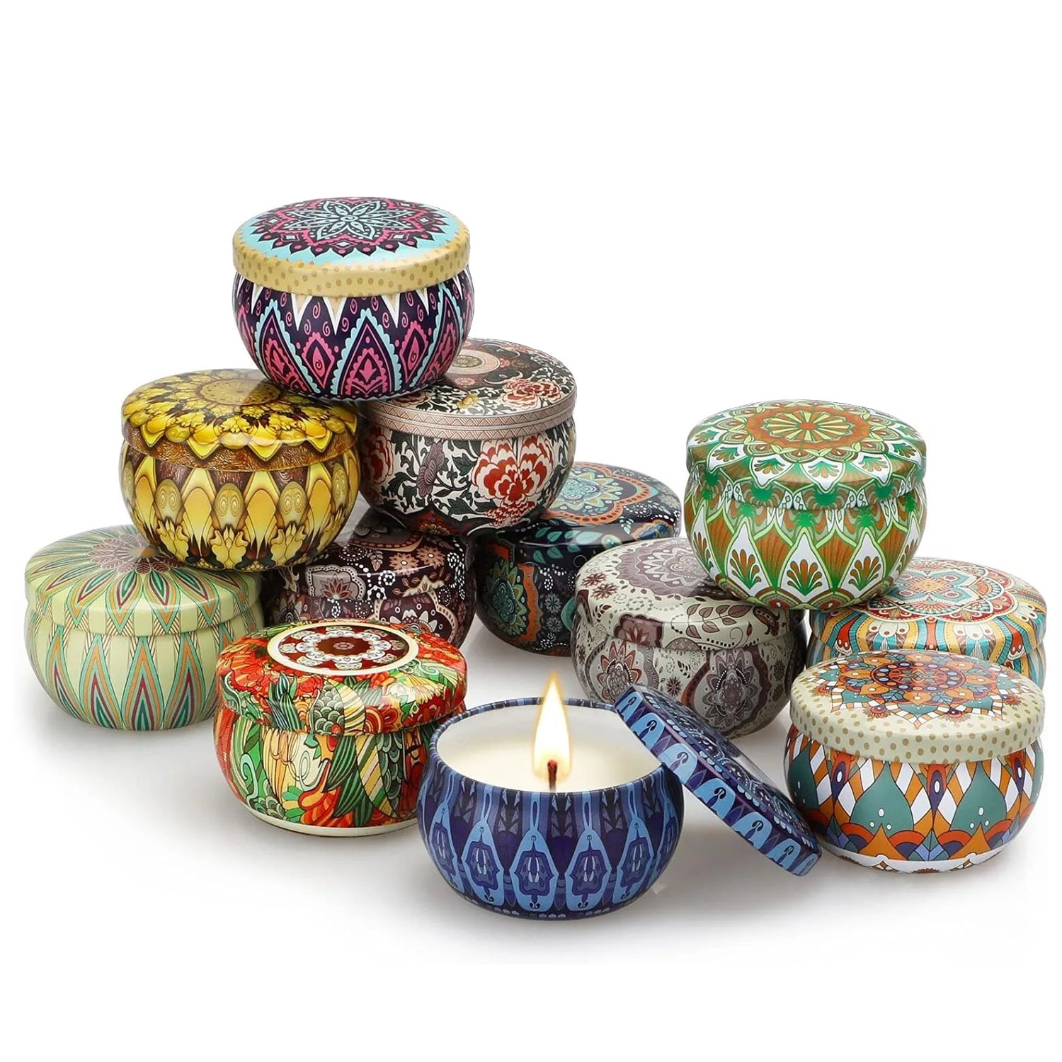 Scented Candles Jar - 12 Pcs Soy Wax Jar Aromatherapy Candles Household - Tophatter Daily Deals