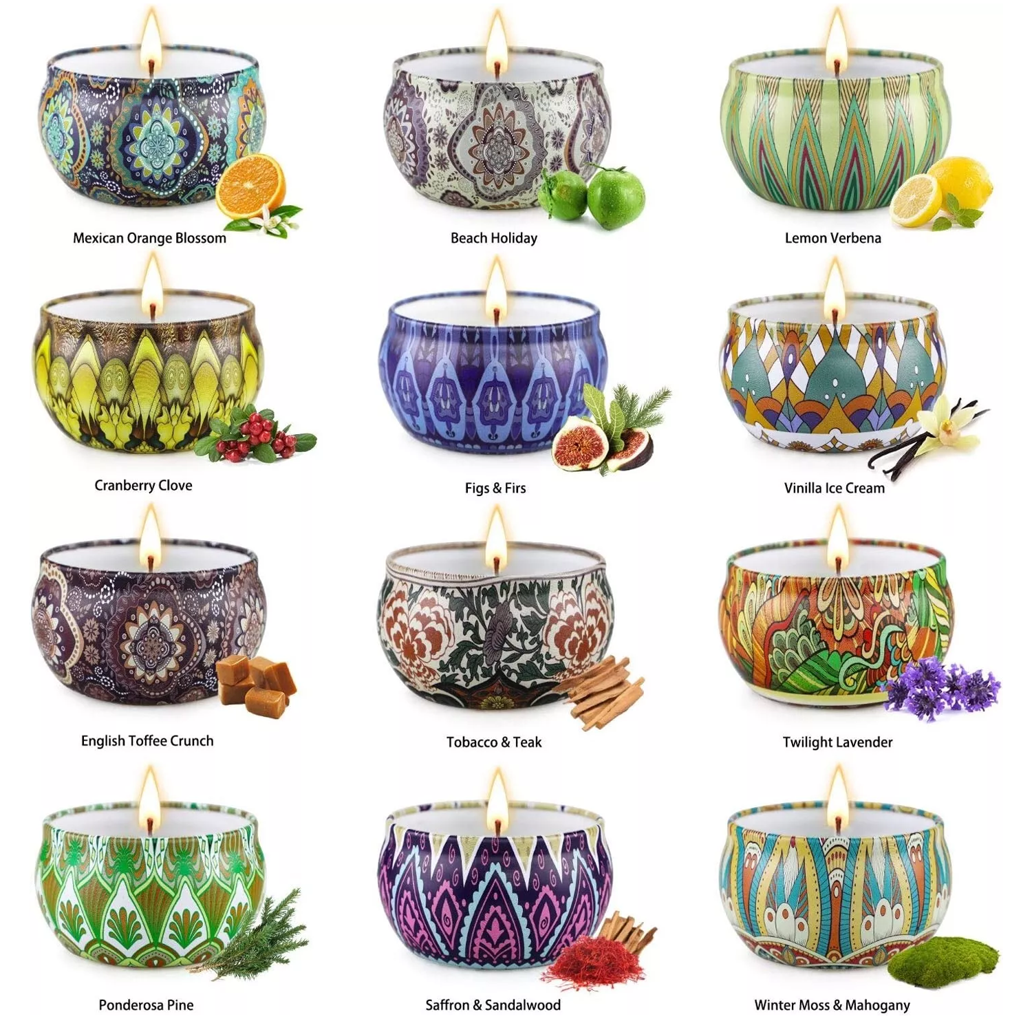 Scented Candles Jar - 12 Pcs Soy Wax Jar Aromatherapy Candles Household - Tophatter Daily Deals