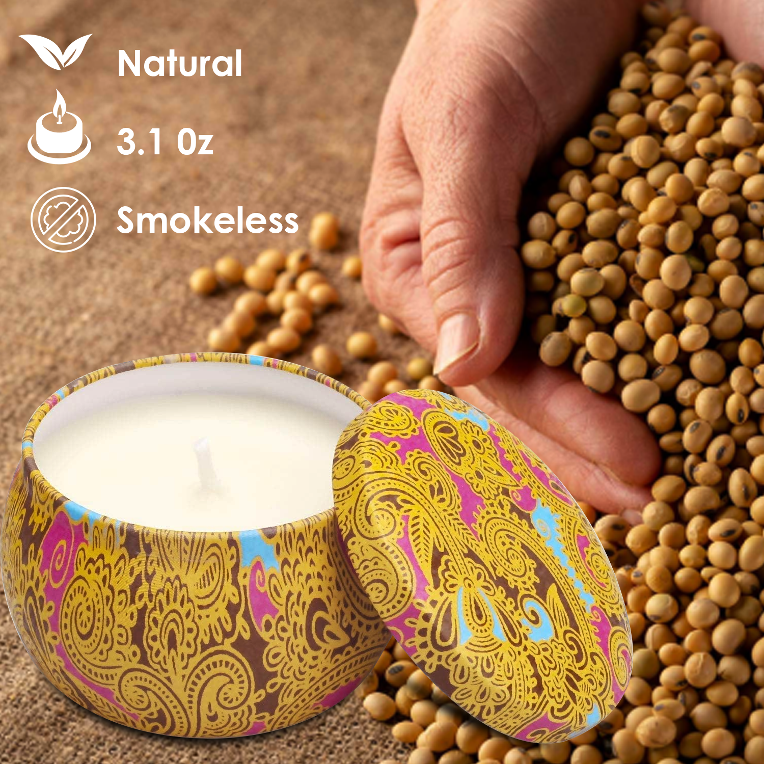 Scented Candles Jar - 12 Pcs Soy Wax Jar Aromatherapy Candles Household - Tophatter Daily Deals