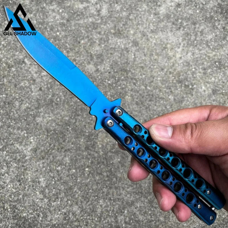 Scorpion Balisong Sharpen Butterfly Knife-GS02 Blue Butterfly Knife - Tophatter Daily Deals