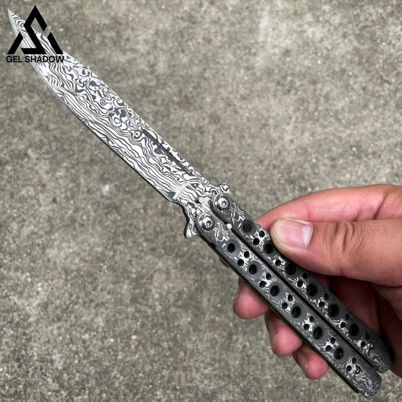 Scorpion Balisong Sharpen Butterfly Knife-GS02 Damascus Butterfly Knife - Tophatter Daily Deals