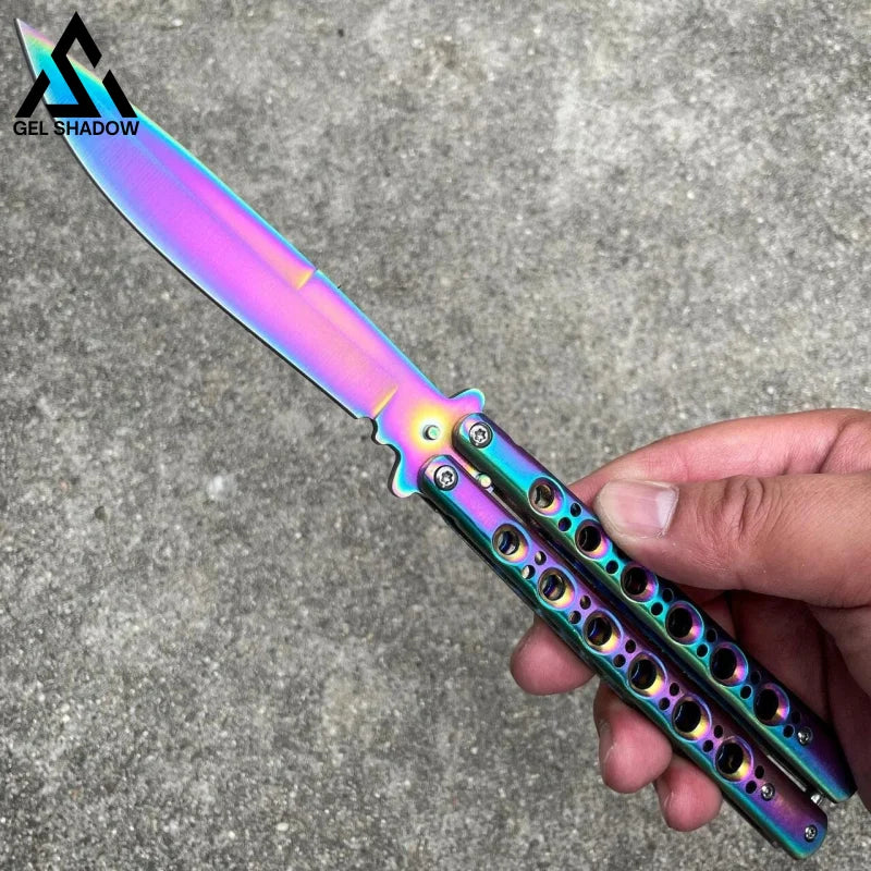 Scorpion Balisong Sharpen Butterfly Knife-GS02 Rainbow Butterfly Knife - Tophatter Daily Deals