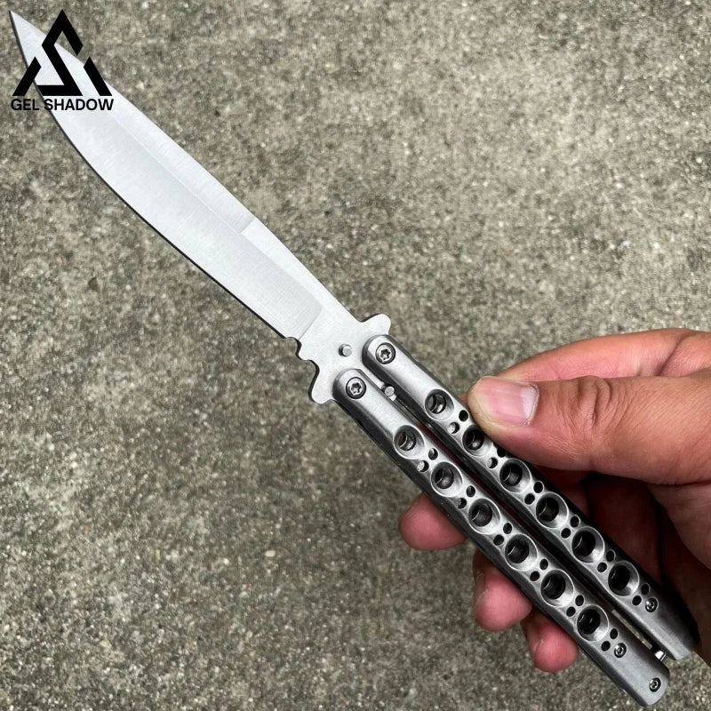 Scorpion Balisong Sharpen Butterfly Knife-GS02 Silver Butterfly Knife - Tophatter Daily Deals